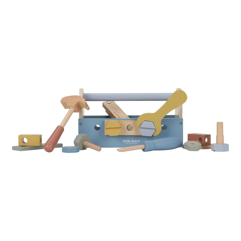 Houten gereedschapskist - Blauw - Essentials
