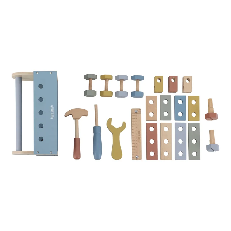 Houten gereedschapskist - Blauw - Essentials