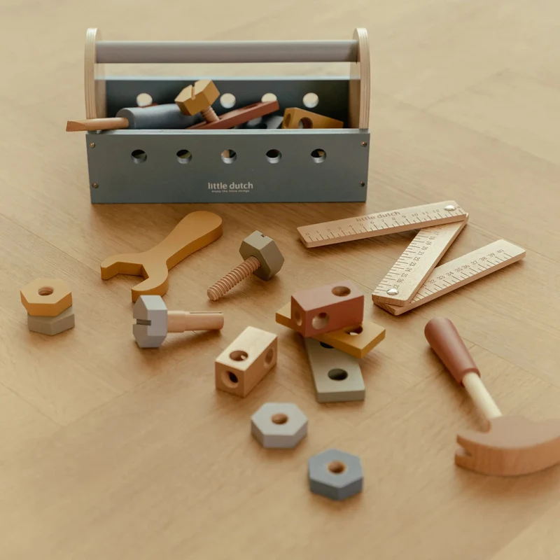 Houten gereedschapskist - Blauw - Essentials