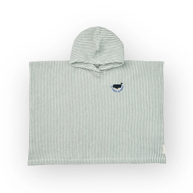 Poncho de plage | Rayures bleues