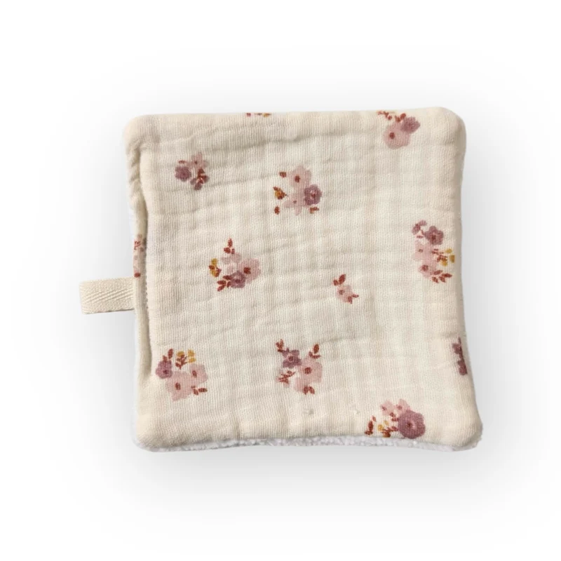 Lingette lavable | Fleurs roses