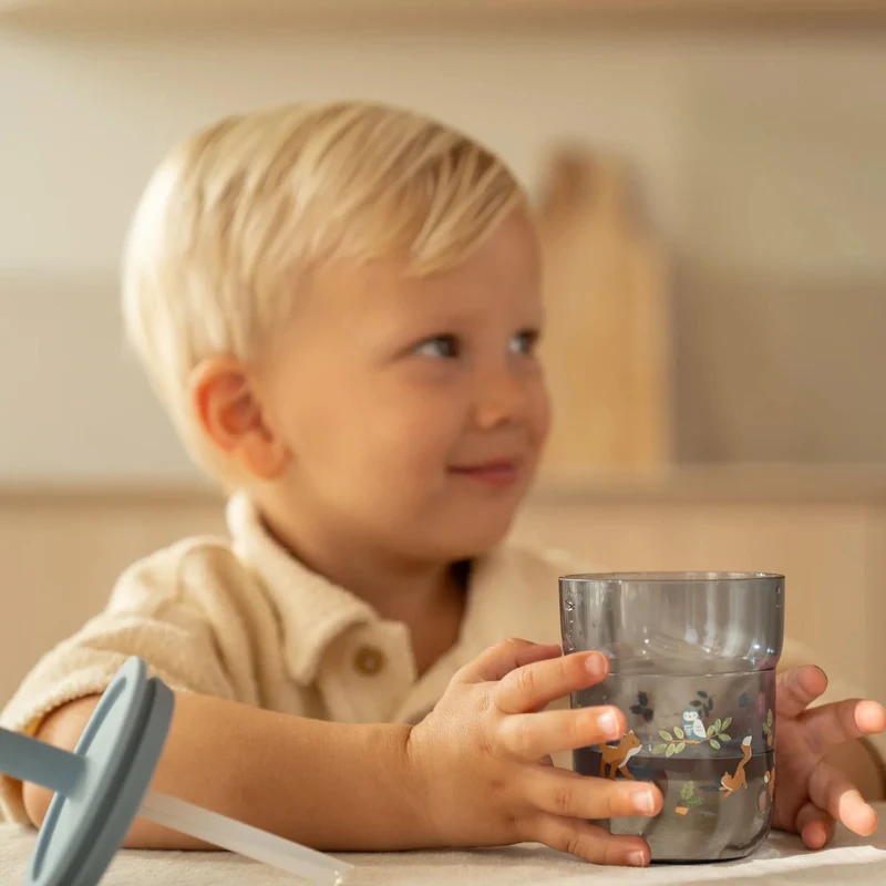 Kinderglas 250 ml Met Rietje Forest Friends