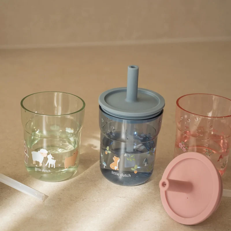 Kinderglas 250 ml Met Rietje Forest Friends