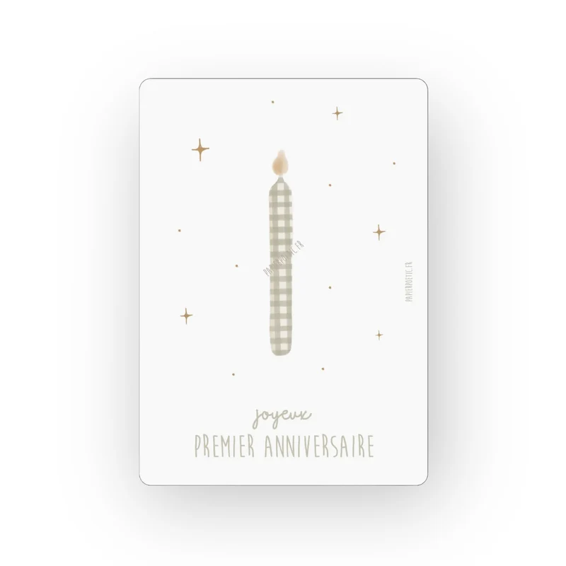 Carte | Premier anniversaire sauge