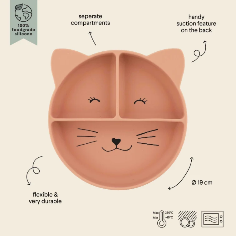 Assiette en silicone | Chat