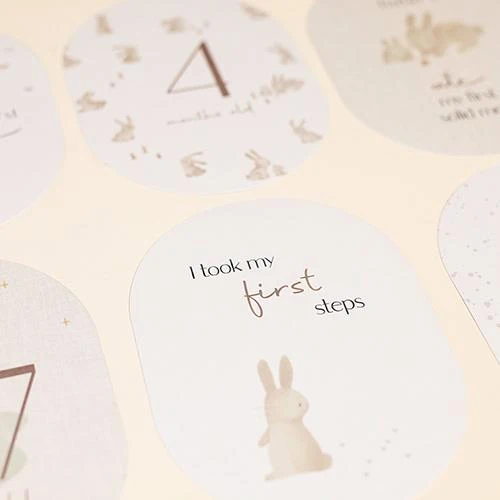 Mijlpaal kaarten - Beige - Baby Bunny - EN