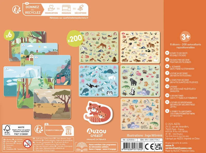 200 autocollants | Bébés animaux