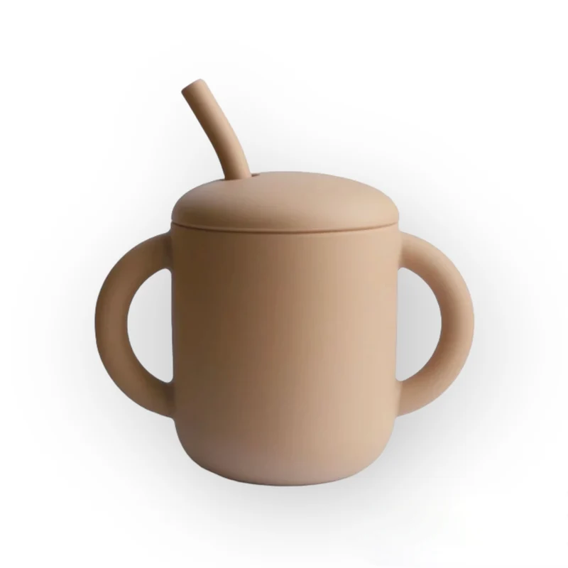 Tasse avec paille | Beige
